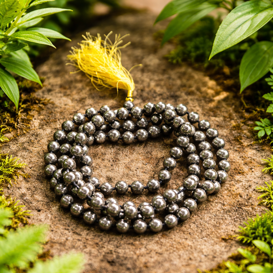 Natural Pyrite Stone Mala (Rosary)